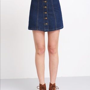 EUC Theory button front denim jean mini skirt, 12